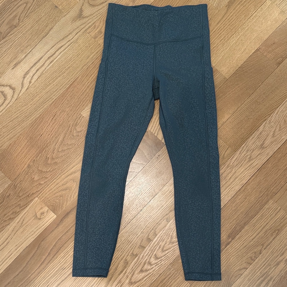 Dark Green Leopard High-Waisted Leggings